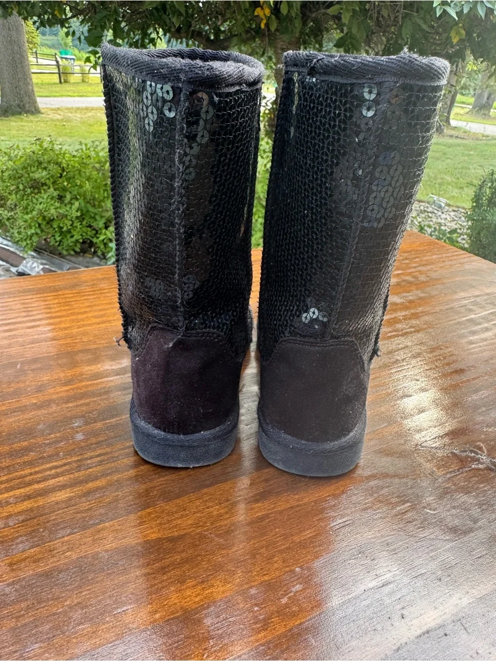 Black Sequin Boot